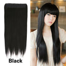 Addorable Girl Lady Long Straight Clip On Hair Extension Black Fibre  60cm