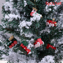 6PCS/Set Christmas Tree Decorations Wood Painted Train Heads3C