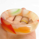 Chinese Natural Beautiful Colourful Jade Bangle Hand Carved Jade Bracelet Gift