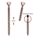 1X(5 Pcs Big Crystal Diamond Ballpoint Pen,Metal Ballpoint Pen Office Suppl