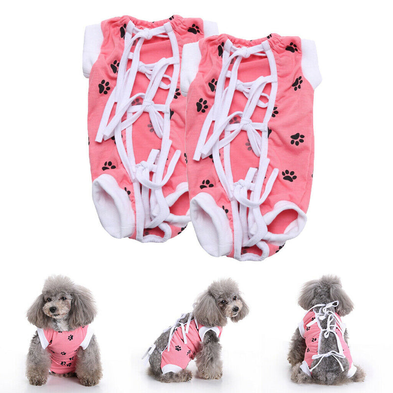 2x Dog Recovery Suit Pet Soft Clothes Coat After Surgery Wound Protection