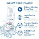 Eyelash Extension Foam Cleanser Shampoo 50ml & Brush, Lash Foaming Wash Cleaner