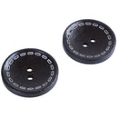 30 Pcs Dark Brown Pattern 2 Holes Round Wood Sewing Buttons 30mm(1