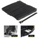 50Pcs Reusable Black Cable Cord Nylon Strap Hook & Loop Ties Tidy Organiser Tool