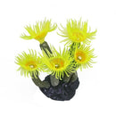 Artificial Faked Sea Anemone Coral Aquarium Ornament Decoration (Yellow) R7M5