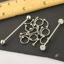 9 Pairs Stainless Steel Body Piercings Jewelry Kit for Women Grils