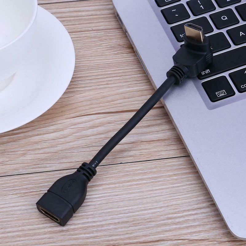 15cm 90 Degree Elbow HDMI Male Port to HDMI Female Port Extender Cable
