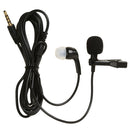 Lavalier Lapel Clip-on Microphone for Smartphones PC Audio Recording Black