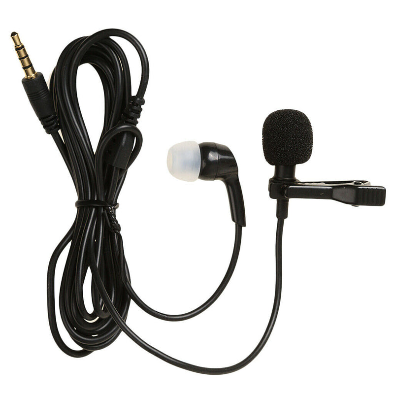 Lavalier Lapel Clip-on Microphone for Smartphones PC Audio Recording Black