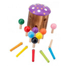 Wood Mushroom Roof Catching Worm Insect Magnet Stick Kids Games Educational
