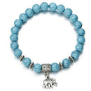Classic alloy Blue Bead Bracelet Fashion Ball Elastic Handwear A7R9