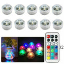 10Pcs Waterproof Remote Control Colored LED Light Boundary Accent EFX Set N6I9