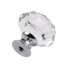 12pcs diamond-shaped crystal glass handle, 30mm drawer handle-transparent