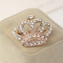 Unisex Shiny Crystal Rhinestone Crown Brooch Pin Wedding Favor Xmas Gift