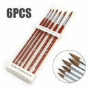 6Pcs Kolinsky Sable Hair Acrylic Round Nail Art Paint Brush Set 2/4/6/8/10/12