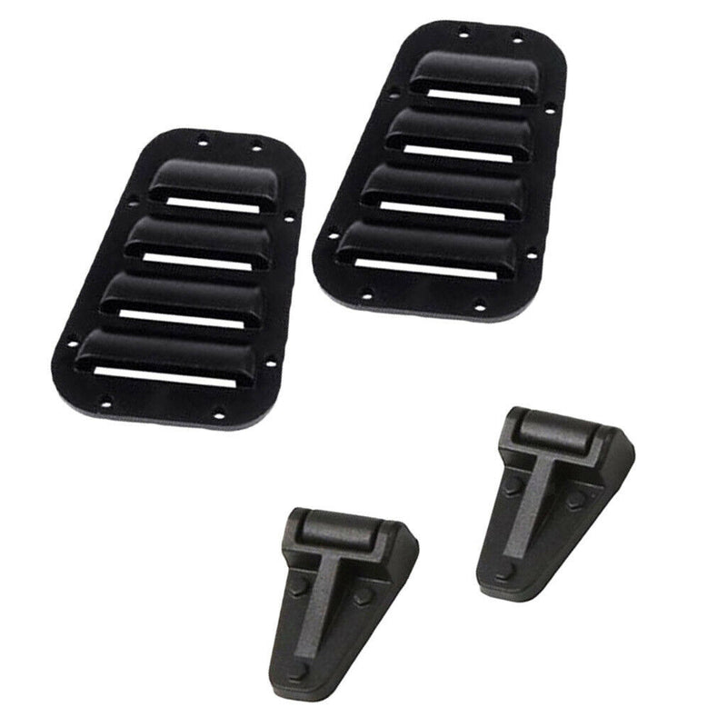 Black Intake Grille Cover & Engine Cover Hinge 4x for 1/10 TRX-4 RC Car Buggy
