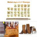 26pcs Wood Leather Punching Stamp Set Carbon Steel Metal Alphabet Stamps
