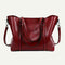 Women PU Leather Shoulder Crossbody Bag Large Capacity Totes Handbag (Red) A