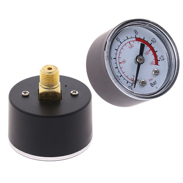Air compressor pneumatic hydraulic fluid pressure gauge 0-12bar / 0-180 Tw