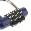 Zinc Alloy 5 Dial Letters Combination Padlock Code Password Lock Blue