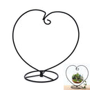 Black Heart-shaped Iron Hanging Plant Glass Vase Terrarium Stand Holder B Bj
