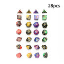 28pcs Shiny Acrylic Polyhedral Dice DND RPG MTG Role Playing Game + Bag 4  MLL