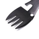 multifunctional camping cookware spoon fork bottle opener outdoor survival tool!