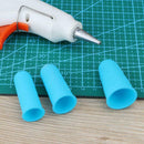 Anti-slip Hot Glue Gun Finger Caps Silicone Finger Cover Sleeve (Blue 3pcs)