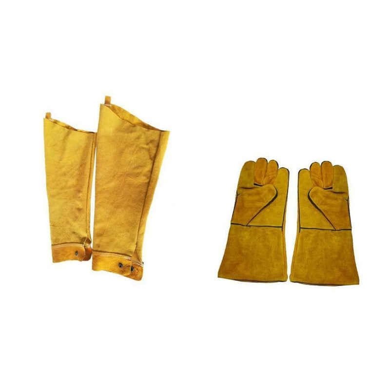 Welding Protective Sleeves Buckle Cuffs Fire Flame Resistant with Gloves