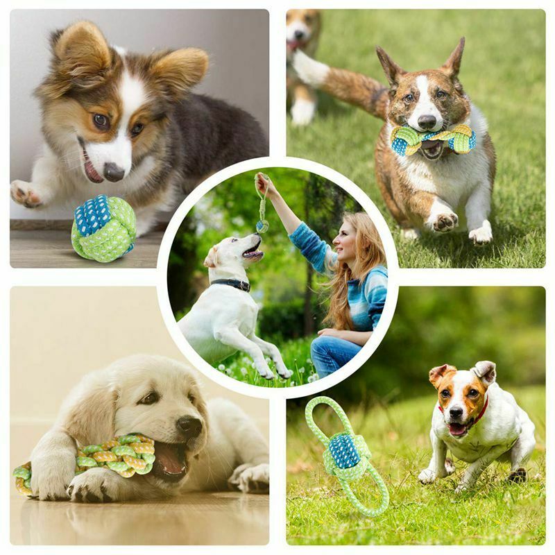Small Dog Puppy Rope Chew Toys Teething Clean,Natural Cotton Rope Ball Inte Q3L8