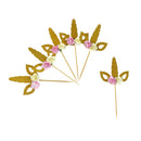 6pcs Unicorn Cupcake Topper Happy Birthday Decor Kids Unicorn Party Supplies  Z