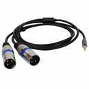 Multi-Function Audio Cable 3.5/6.35mm Male Jack to Double XLR Male Jack Cab