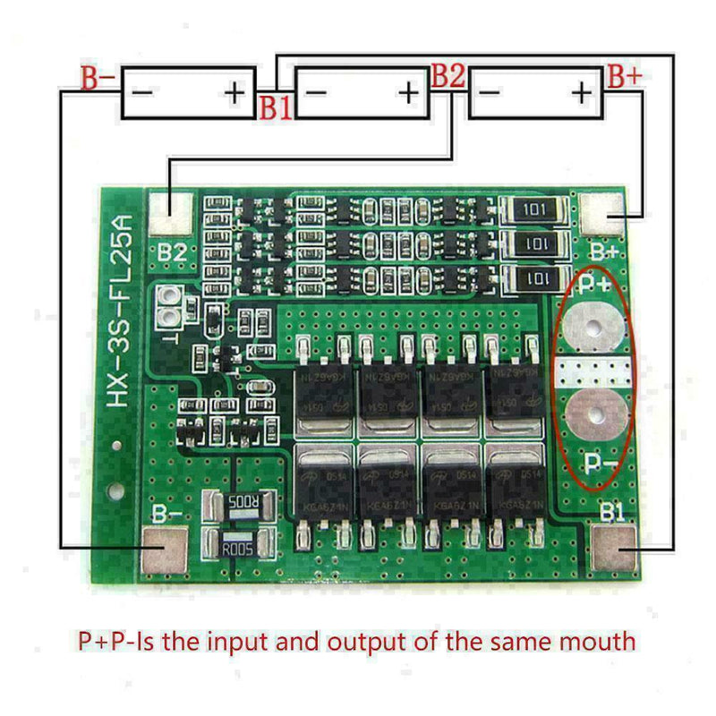 3S 25A 18650 Liion Lithium Battery BMS tection PCB Board 12.6V,Balance YK V U7Y7