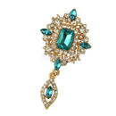 Fashion Blue Rhinestone Crystal Tear Drop Brooch Wedding Party Jewelry
