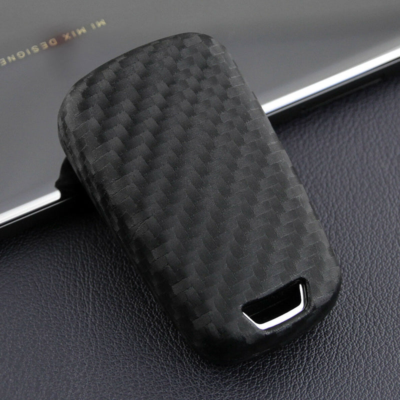 For Chevy Buick Regal Cruze Flip Car Key Fob Chain Ring Case Cover Carbon Fiber