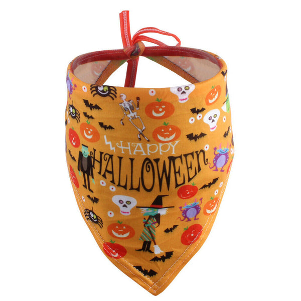 Pet Triangle Saliva Scarf Adjustable Dogs Collar Towel Halloween Bibs (B) A#S