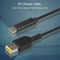 1.5m Type-C Male to Square DC Male with PD Power Charging Cable for Lenovo #gib