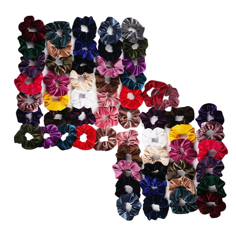 60Pc Velvet Hair Scrunchies Set Soft Elegant Hair Bobble Elastics Hair Bands