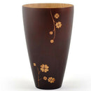 Handmade Wooden Lemon Cup Tea Cup Flower Pattern Natural Wood Cup Tumbler