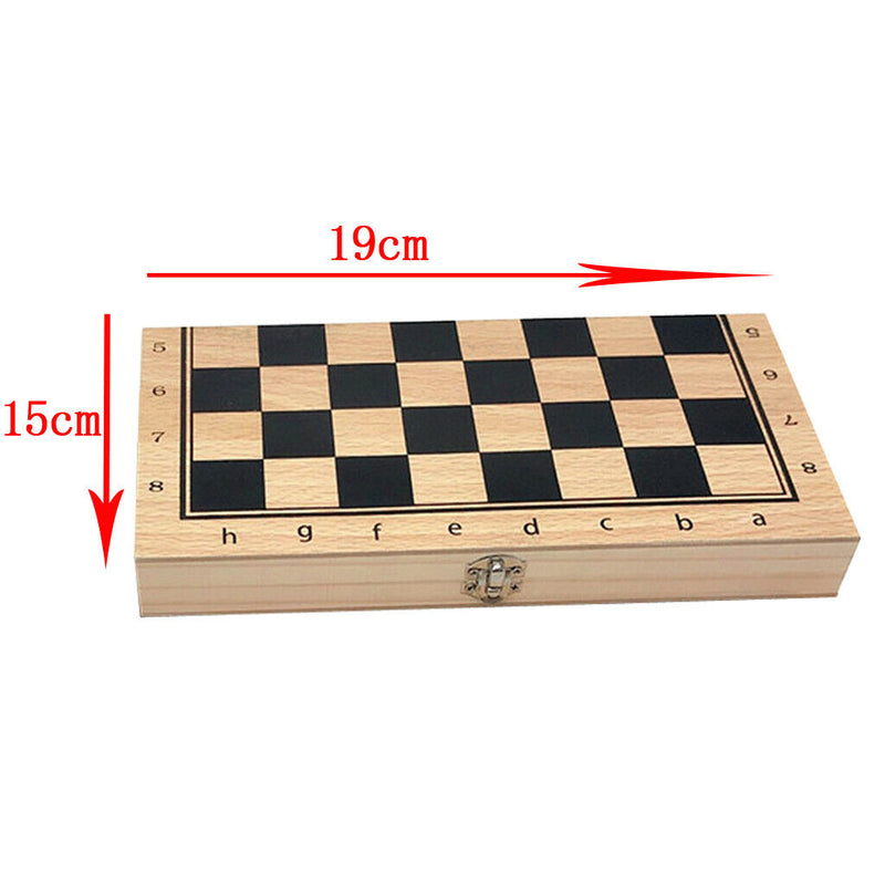 Folding Chess Board Wooden Chess Set 3 1 Board Game for Chess Lovers 29x29cm