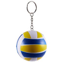 Yellow White Blue 6cm Dia Volleyball Decor Link Chain Keyring