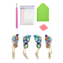 4pcs DIY Full Drill Diamond Painting Key Chain Keychain Key Ring Handmade Gifts