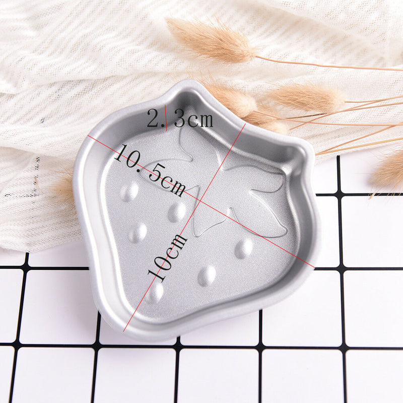 2Pcs Crafting Metal Bath Bomb Mold Cake Fizzy Strawberry Shape DIY Metal Mold Gw