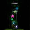 Led Solar Wind Spinner Color Changing Urchin Star Wind Chime Lamp for Home