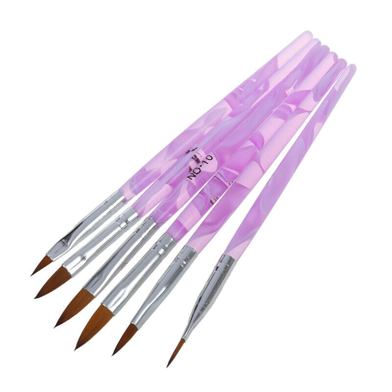 Professional Lots 6 PCS Acrylic Nail Art Pen Brush Painting Dotting Tool Fa Z8O6