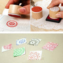 6X Pop Assorted Wooden Rubber Stamp Round Shape Handwriting Floral Flower CraftZ