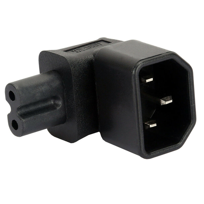 1 X IEC320-C14 To C7 Right Angle 90 Degree Angled AC Power Adapter Extension