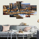 5pcs Unframed Modern Art Oil Painting Deers Huge Home Wall Art Decor On PVC