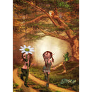 Diamond Painting Girl in Woods Full Round Rhinestone Picture Set 30x40cm