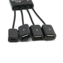 4 in 1 Male to Female Micro USB 2.0 Charging Host OTG Hub Cable Adapter